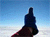 Thumb covering the sun demonstrates
the clear South Pole sky